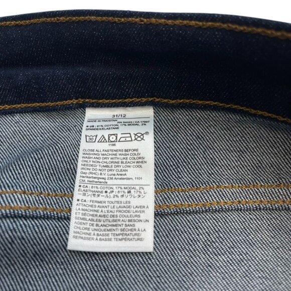 Banana Republic Dark Blue Wash Jeans Women’s Size 31/12 Slim Straight Mid Rise - Picture 8 of 9